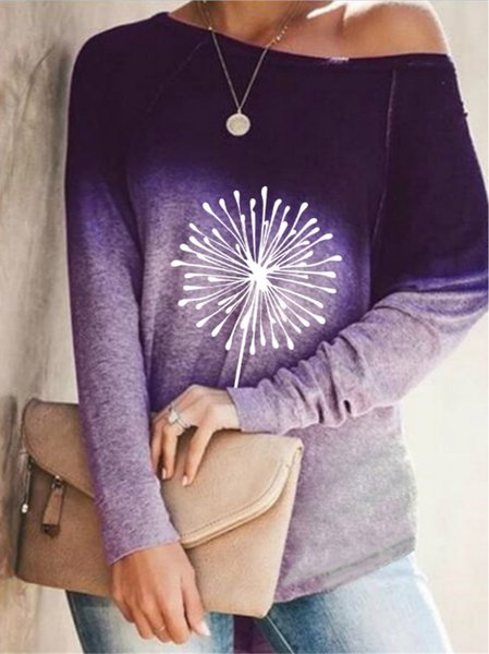 

Casual Cotton-Blend Shirts & Tops, Purple, T-shirts