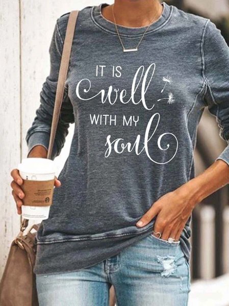 

Women's IT IS Well WITH MY Soul Print Sweatshirts, Gray, Hoodies & Sweatshirts
