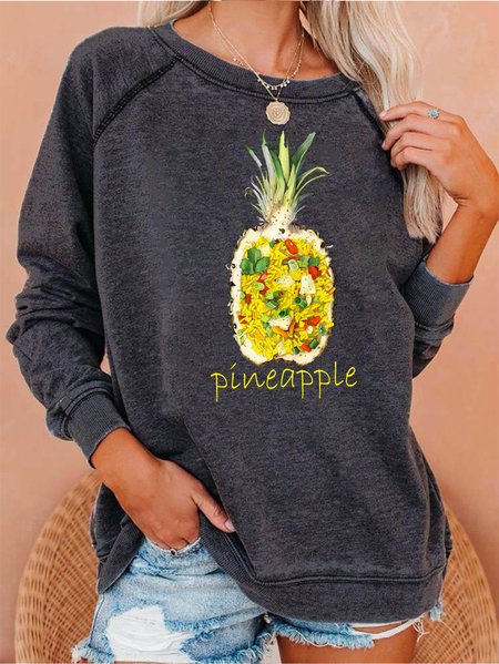 

Pineapple Ladies Long Sleeve Sweatshirt, Black, Hoodies&Sweatshirts