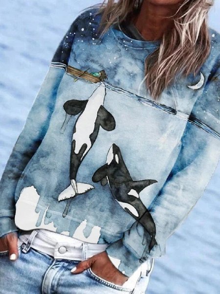 

Blue Long Sleeve Cotton-Blend Shirts & Tops, Hoodies&Sweatshirts