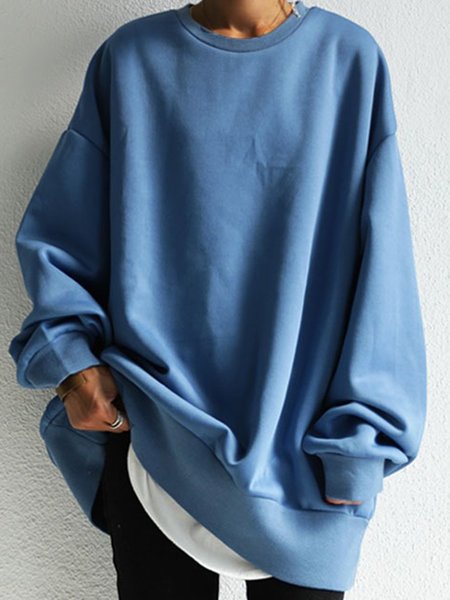 

Vintage Dritto Top Blu Misto Cotone, Hoodies & Sweatshirts