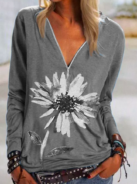 

Gray Shift Boho V Neck Shirts & Tops, Hoodies&Sweatshirts