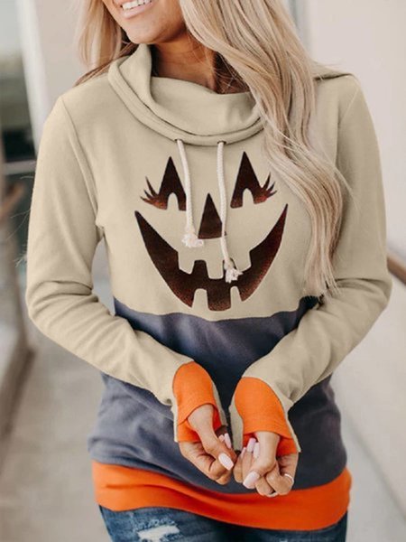 

Casual Geometric Floral-Print Long Sleeve Sweatshirt, Gray, Hoodies&Sweatshirts