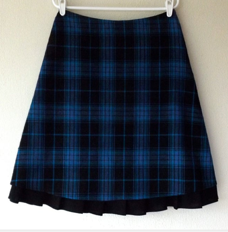 

Blue Casual Checkered/plaid Cotton-Blend A-Line Skirts, Bottoms