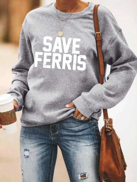 

Save Ferris Classic 80's Movie Funny Parody Sweater, Gray, Hoodies&Sweatshirts