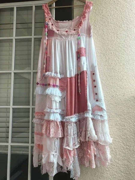 

Ruffled Patchwork Spaghetti-Strap Round Neck Weaving Dress, Red, Summer Dresses