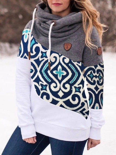 

Multicolor Casual Geometric Paneled Sweatshirt, Hoodies&Sweatshirts