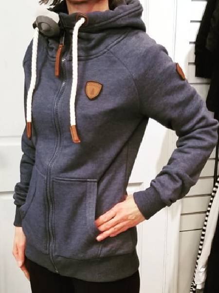 

Blue Cotton Shift Long Sleeve Sweatshirt, Hoodies&Sweatshirts