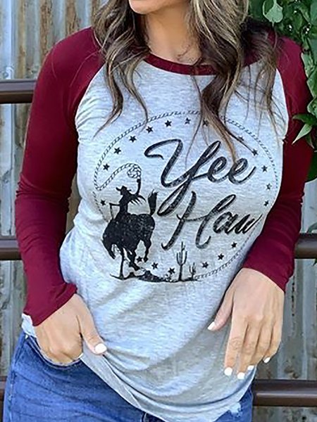 

Wine Red Shift Animal Raglan Sleeve Shirts & Tops, Tops