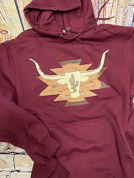 

Wine Red Animal Shift Long Sleeve Sweatshirt, Hoodies&Sweatshirts