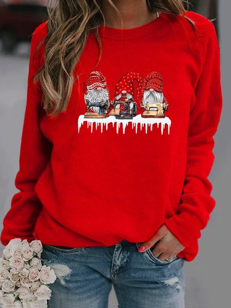 

Tre Babbo Natale Stampato Maglietta, Rosso, Hoodies & Sweatshirts
