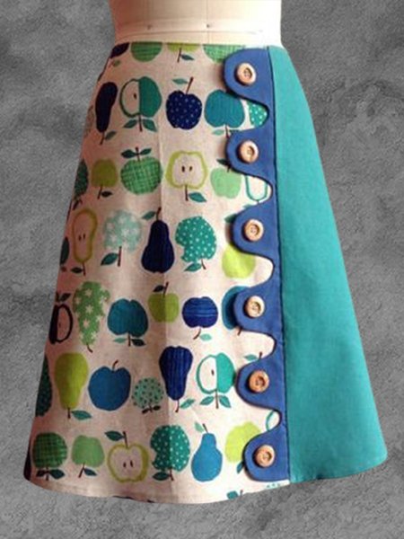 

Lake Blue Vintage Casual Printed A-Line Skirts, Bottoms