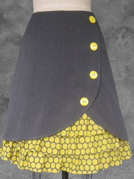 

Yellow Vintage Printed A-Line Skirts, Bottoms