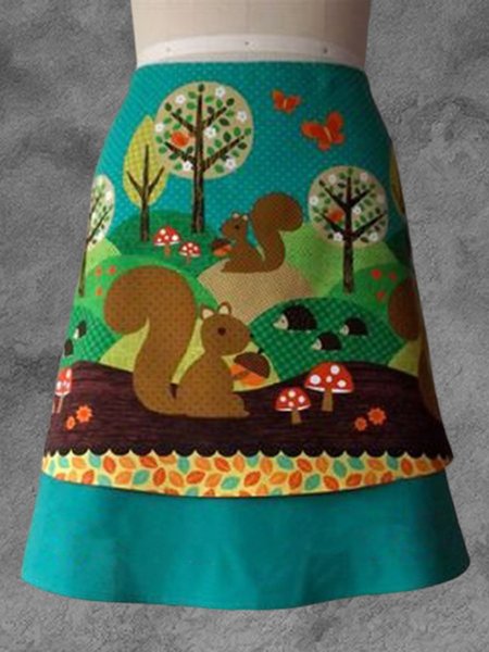 

Green Vintage A-Line Animal Printed Skirts, Bottoms