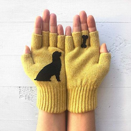 

Winter Warm Gloves & Mittens, Yellow, Accessories