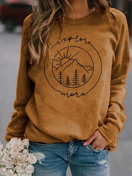 

Simple strokes of alpine trees women's sweater, Brown, Hoodies&Sweatshirts