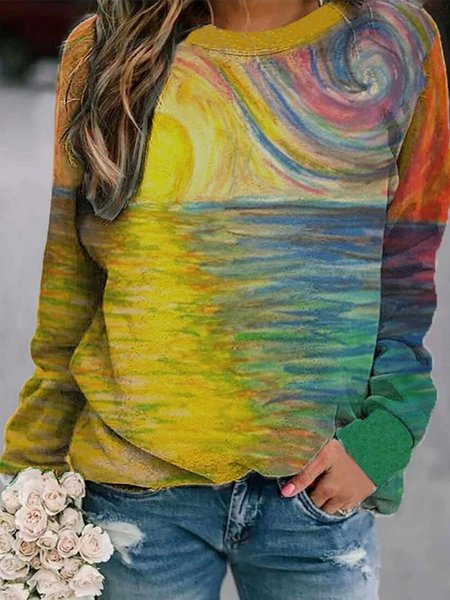 

Large size Multicolor Long Sleeve Abstract Tops, Hoodies & Sweatshirts
