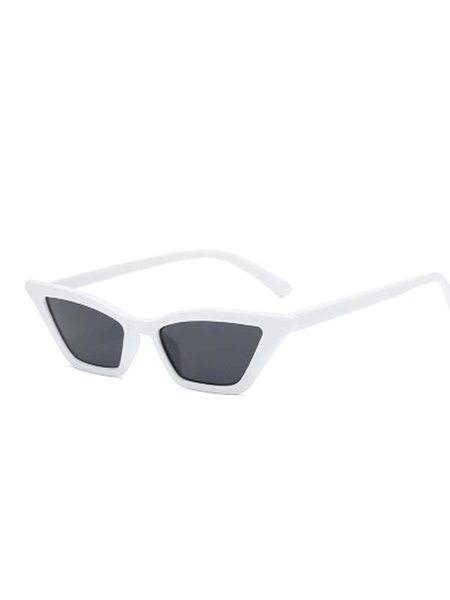 Casual Cat eyes Sunglasses, White, Accessories