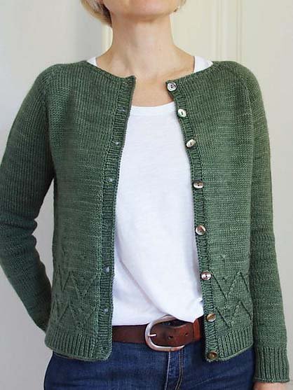

Long Sleeve Striped Jacket, Green, Cardigans