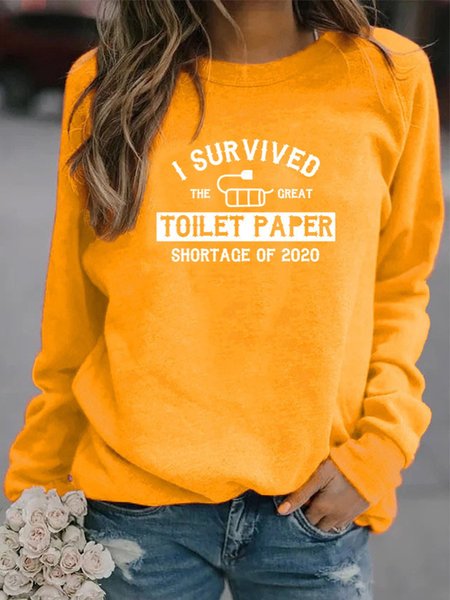 

Vintage Statement Lettera Stampato Maniche Lunghe Girocollo taglia grande Casuale Top, Giallo, Hoodies & Sweatshirts