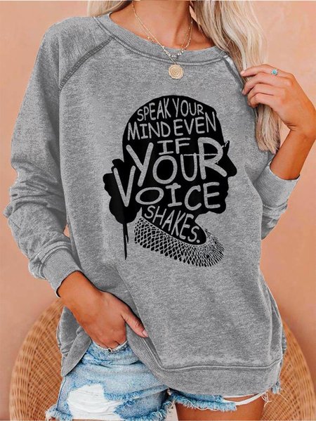 

Speak Your Mind Even If Your Voice Shakes Sweatshirt, Gray, Hoodies&Sweatshirts