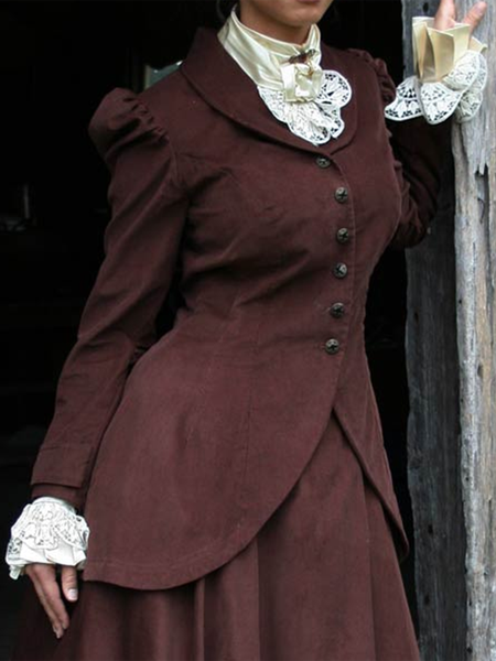 

Brown Shawl Collar Vintage Jacket, Jackets