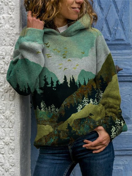 

Shift Vintage Cotton-Blend Sweatshirt & Hoodies, Green, Sweatshirts & Hoodies