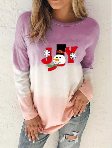 

Natale Pupazzo di Neve Stampato Girocollo Casuale Felpa, Viola, Hoodies & Sweatshirts