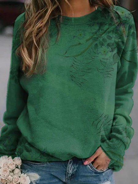 

Green Casual Shift Cotton-Blend Top, Tops