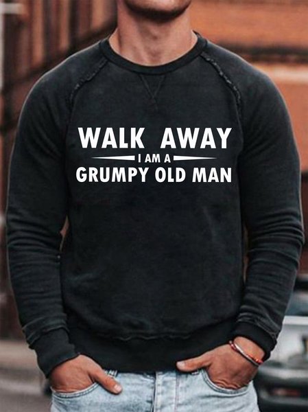 

Walk Away I Am A Grumpy Old Man Men's Long Sleeve Sweatshirt, Black, Hoodies&Sweatshirts