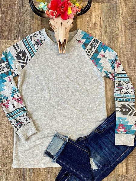 

Gray Raglan Sleeve Vintage Sweatshirt, Hoodies&Sweatshirts