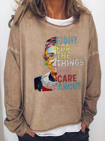 

Top Vintage Statement Giudice RBG Stampato Maniche Lunghe Girocollo Casuale, Cachi, Hoodies & Sweatshirts