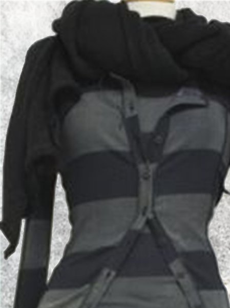 

A-line Strisce Gonna Casuale Misto Cotone, Nero, Dresses