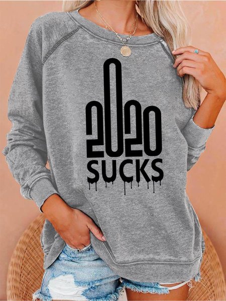

2020 Middle Finger Sucks Sweatshirt, Gray, Hoodies&Sweatshirts
