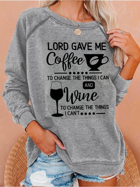 

Lord Gave Me Coffee Women's Long Sleeve Sweatshirt, Gray, Hoodies&Sweatshirts