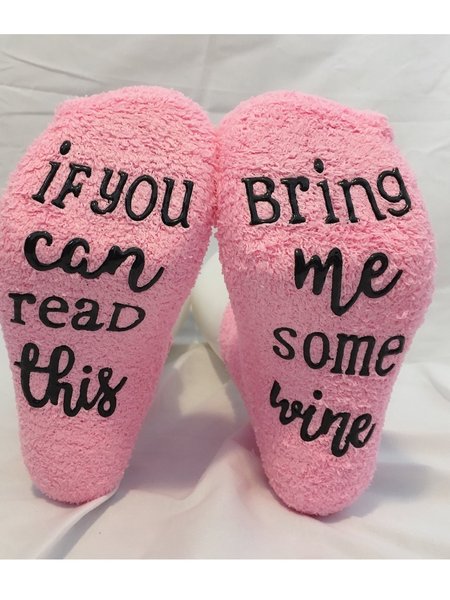

Funny Letter Socks, Pink, Socks