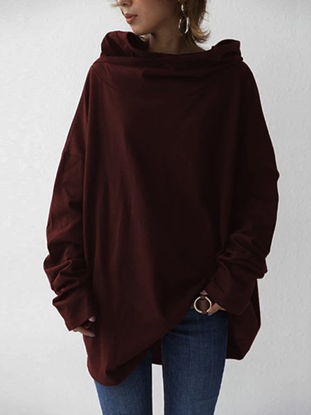 

Sports Long Sleeve Shift Top, Wine red, Tops