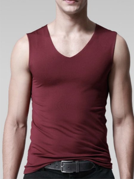 

V Neck Shirts & Tops, Wine red, Men's t-shirts