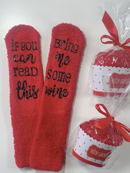

Funny Letter Socks, Red, Socks