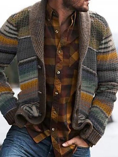 

Rosso Colorblock Vintage Maglione Uomo, Grigio, Sweaters