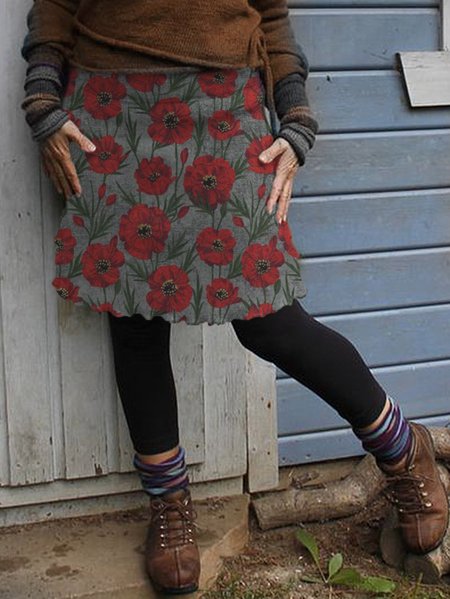

Mini Gonna A-line Vintage Floreale, Come immagine, Skirts
