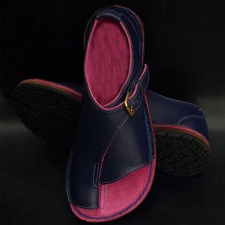 

Women Summer Sandals Plus Size Buckle Strap Beach Shoes, Navy blue, Sandals & Slippers