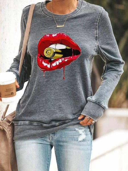 

Top Grigio Stampato Floreale Girocollo Maniche Lunghe, Hoodies & Sweatshirts