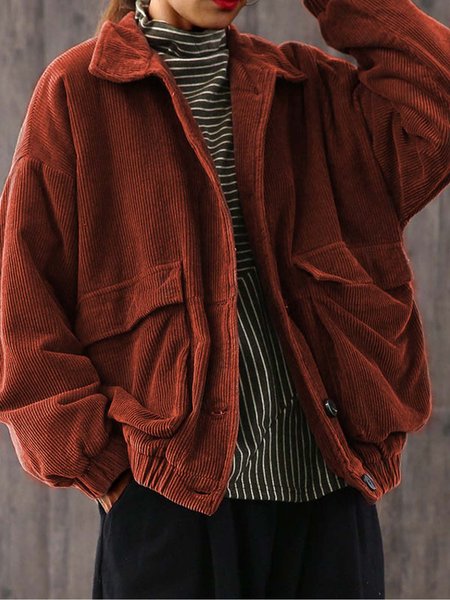 

Shift Shawl Collar Plain Long Sleeve Fleece Coat, Coffee, Coats