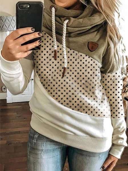 

Maniche Lunghe Casuale Felpa a pois, Multicolore, Outerwear
