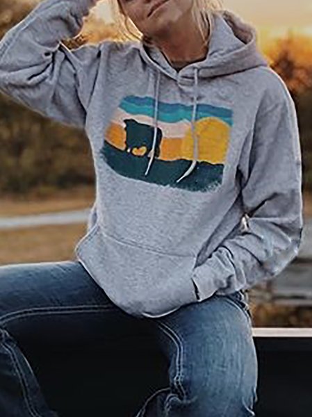 

Hoodie Casual Long Sleeve Shift Sweatshirts, Gray, Tops