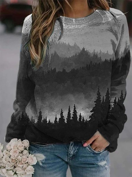 

Casual Ombre/tie-Dye Sweatshirt, Gray, Sweatshirts & Hoodies