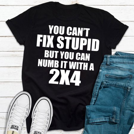 

You Can’t Fix Stupid But You can Numb It With A 2×4 Shirt, Black, T-shirts