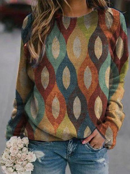 

Crew Neck Long Sleeve Shirts & Tops, Multicolor, Hoodies & Sweatshirts