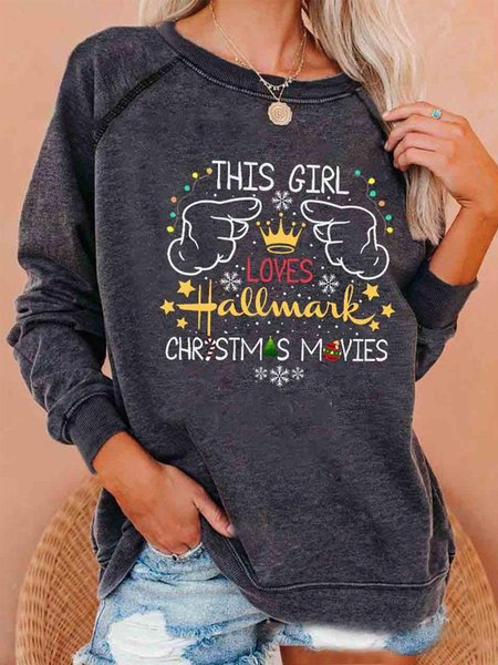 

Vintage Geometrico Lettera Stampato Maniche Lunghe Girocollo Casuale Top, Natale 2, Hoodies & Sweatshirts